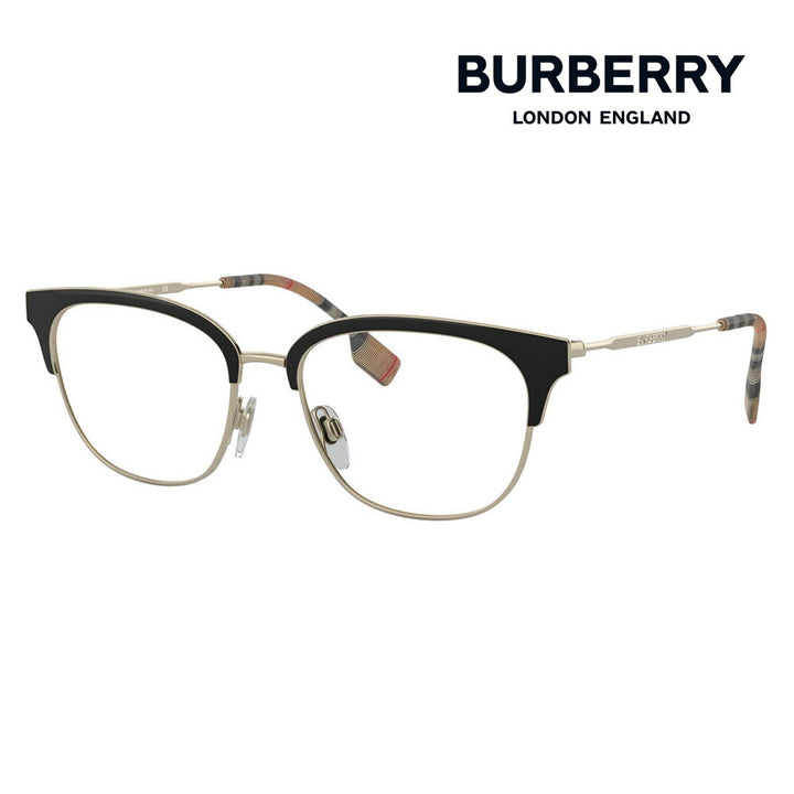 【オススメ価格】度なし1.55レンズ交換+0円 バーバリー 伊達 メガネ 眼鏡 サングラス BE1334 1109 52 BURBERRY メタル ラウンド スクエア サーモント ブロー