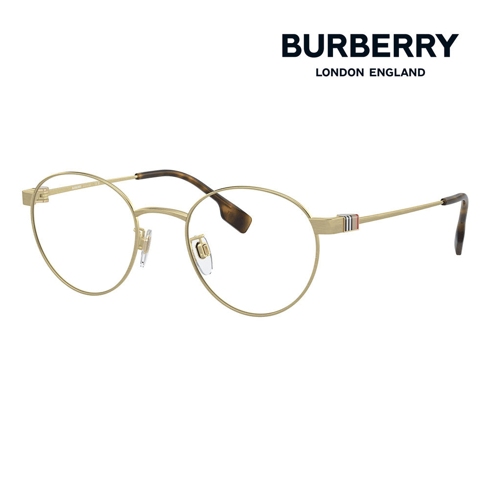 [Authorized Retailer] Non-prescription 1.55 lens replacement +0 yen Burberry Fashion Glasses Eyeglasses Sunglasses BE1384TD 1346 50 BURBERRY Round Low Bridge Fit Metal Men's 