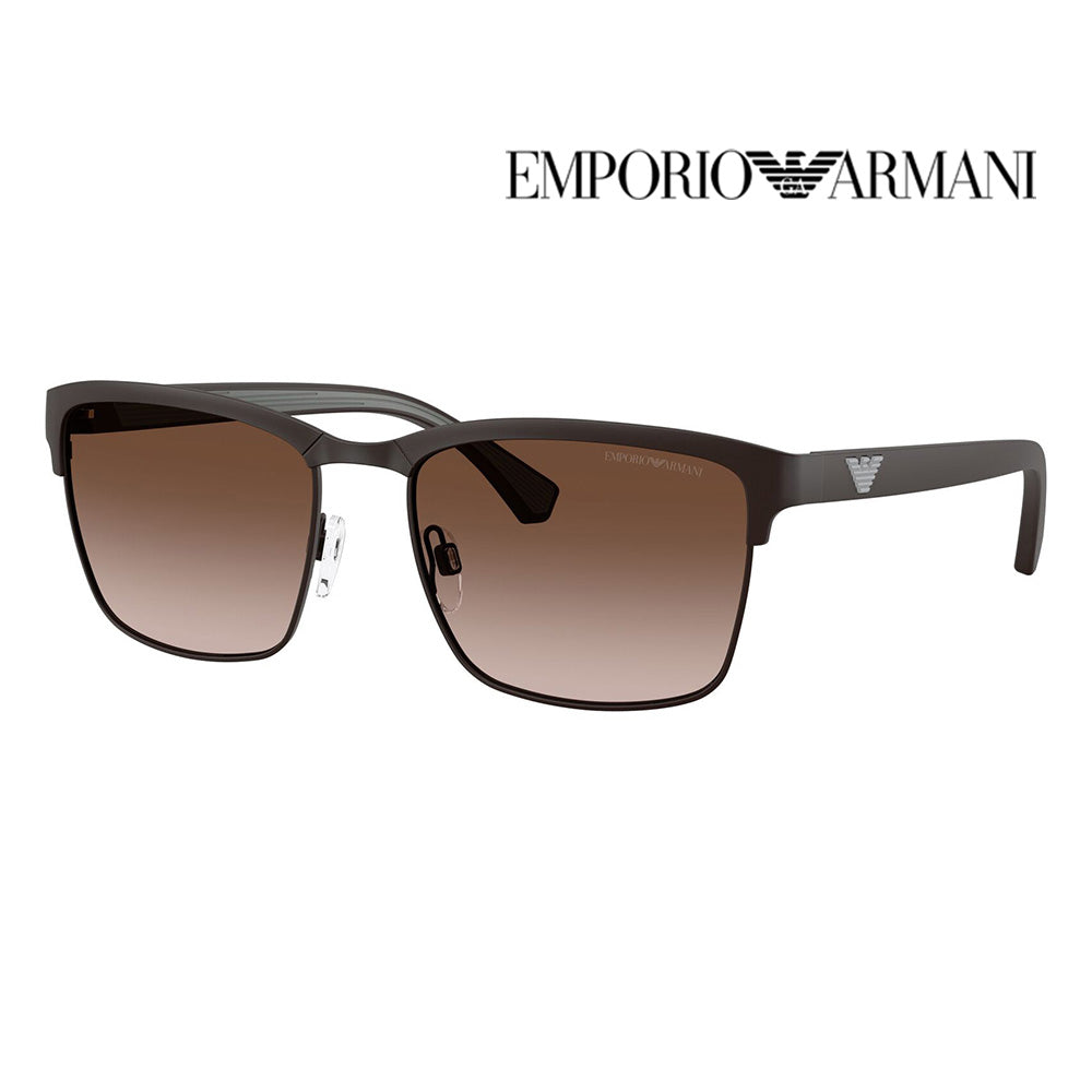 【正規品販売店】エンポリオアルマーニ サングラス 伊達 メガネ 眼鏡 EA2087 339013 56 EMPORIO ARMANI スクエア ブロー メタル