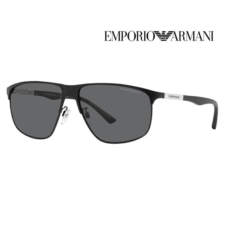 【オススメ価格】エンポリオアルマーニ サングラス 伊達 メガネ 眼鏡 EA2094 300187 60 EMPORIO ARMANI メタル ピロー ウェリントン メンズ