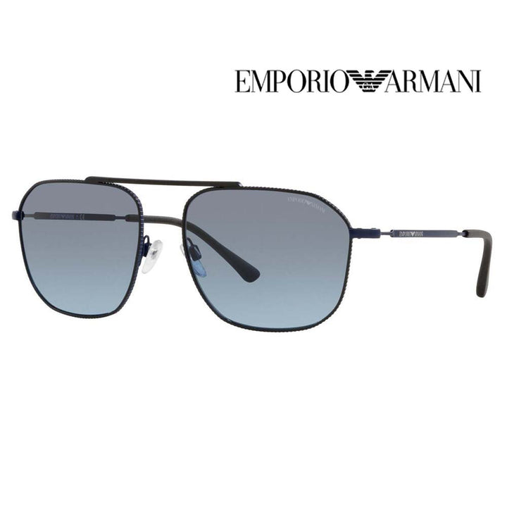 【オススメ価格】エンポリオアルマーニ サングラス 伊達 メガネ 眼鏡 EA2107 3018V1 58 EMPORIO ARMANI メタル スクエア メンズ