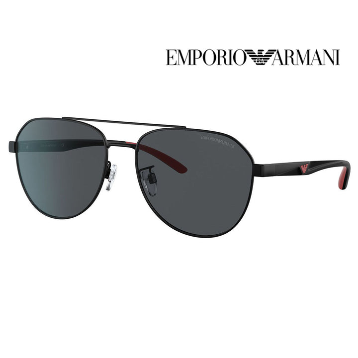 【正規品販売店】エンポリオアルマーニ サングラス 伊達 メガネ 眼鏡 EA2129D 300187 59 EMPORIO ARMANI メタル パイロット メンズ アジアンモデル