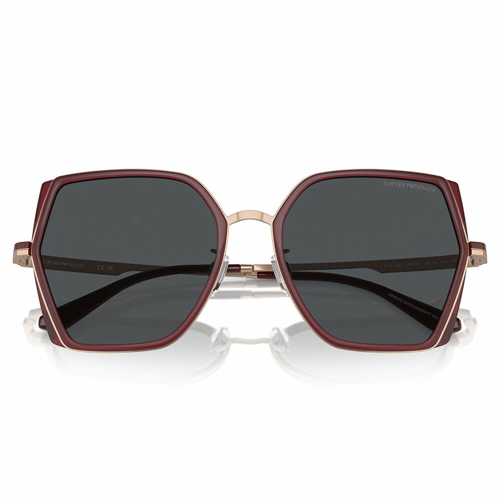 【正規品販売店】エンポリオアルマーニ サングラス 伊達 メガネ 眼鏡 EA2142D 333487 55 EMPORIO ARMANI スクエア アジアンフィット レディース