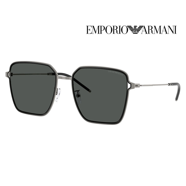 【正規品販売店】エンポリオアルマーニ サングラス 伊達 メガネ 眼鏡 EA2159D 301487 57 EMPORIO ARMANI アジアンフィットモデル ウェリントン スクエア メタル