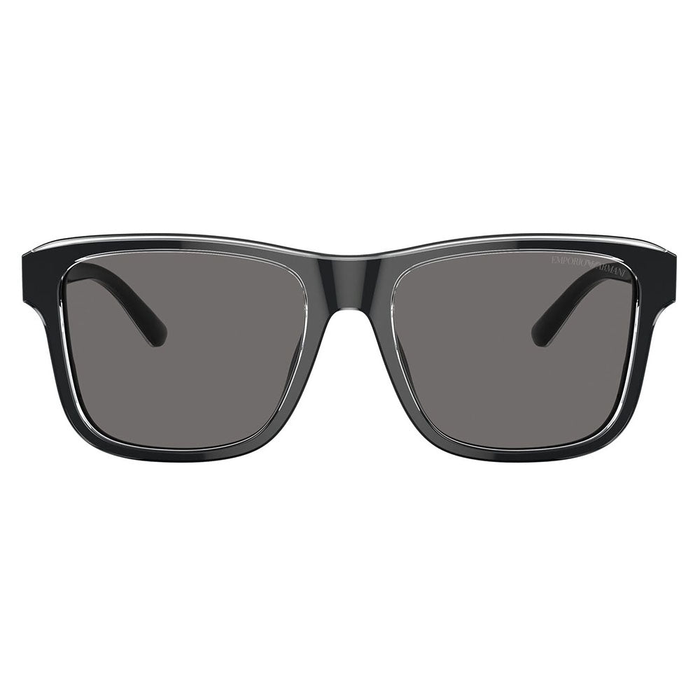 【正規品販売店】エンポリオアルマーニ サングラス 伊達 メガネ 眼鏡 EA4208F 605187 57 EMPORIO ARMANI セル スクエア メンズ フルフィットモデル 偏光