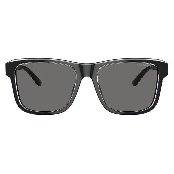 【正規品販売店】エンポリオアルマーニ サングラス 伊達 メガネ 眼鏡 EA4208F 605187 57 EMPORIO ARMANI セル スクエア メンズ フルフィットモデル 偏光