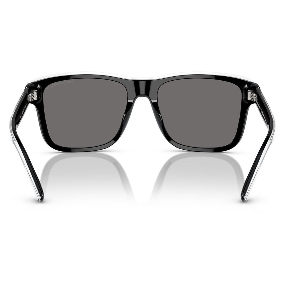 【正規品販売店】エンポリオアルマーニ サングラス 伊達 メガネ 眼鏡 EA4208F 605187 57 EMPORIO ARMANI セル スクエア メンズ フルフィットモデル 偏光