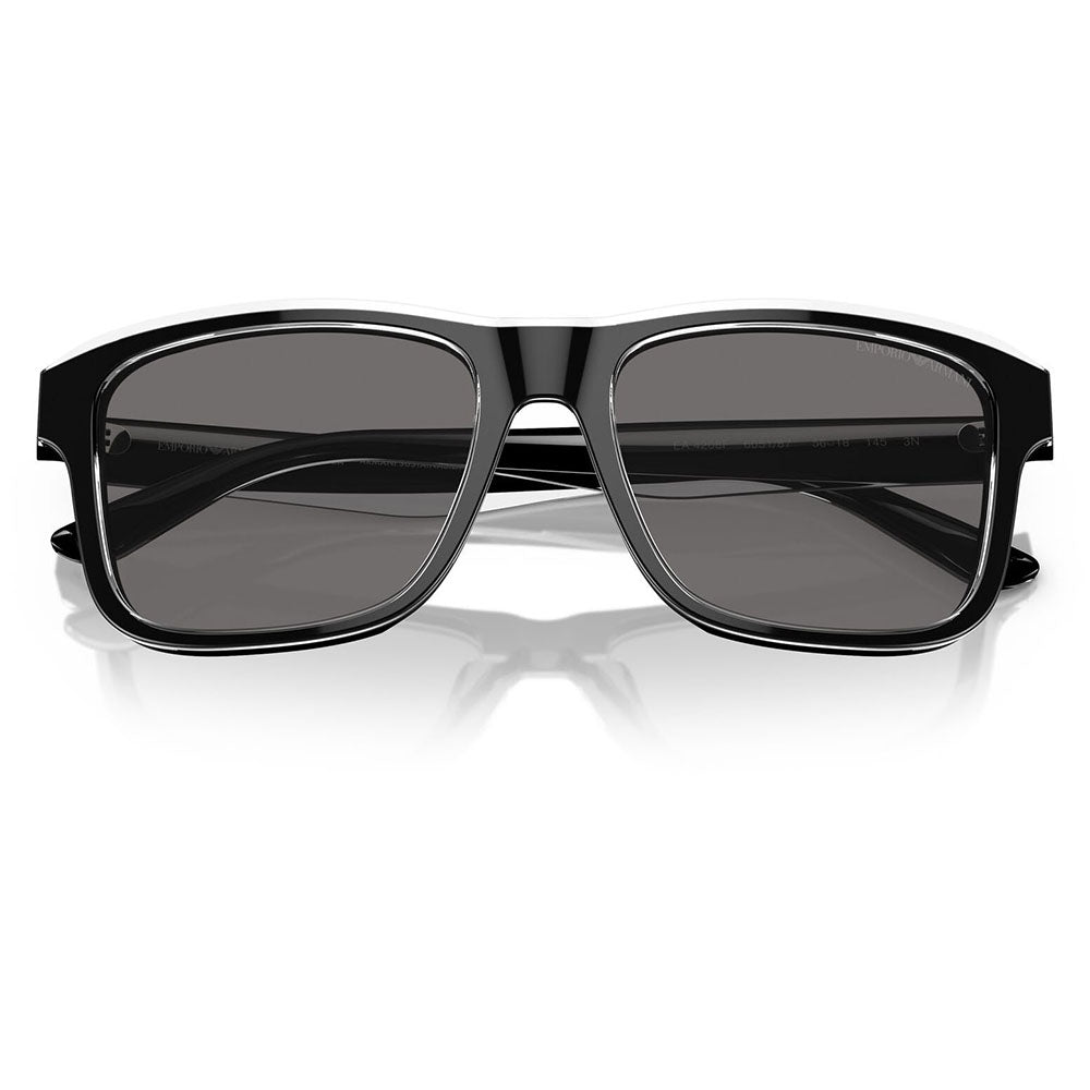 【正規品販売店】エンポリオアルマーニ サングラス 伊達 メガネ 眼鏡 EA4208F 605187 57 EMPORIO ARMANI セル スクエア メンズ フルフィットモデル 偏光