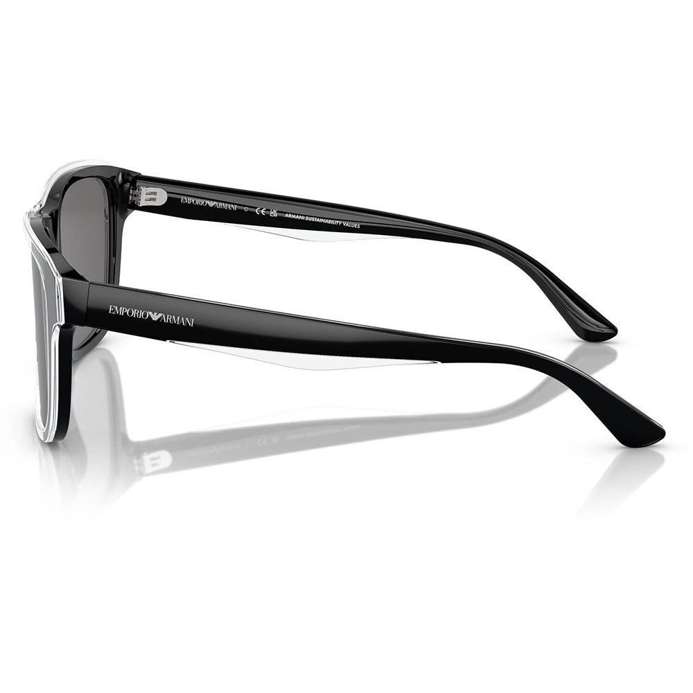 【正規品販売店】エンポリオアルマーニ サングラス 伊達 メガネ 眼鏡 EA4208F 605187 57 EMPORIO ARMANI セル スクエア メンズ フルフィットモデル 偏光