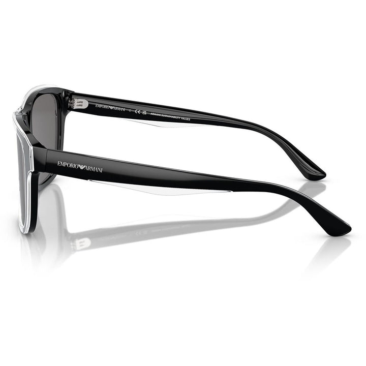 【正規品販売店】エンポリオアルマーニ サングラス 伊達 メガネ 眼鏡 EA4208F 605187 57 EMPORIO ARMANI セル スクエア メンズ フルフィットモデル 偏光