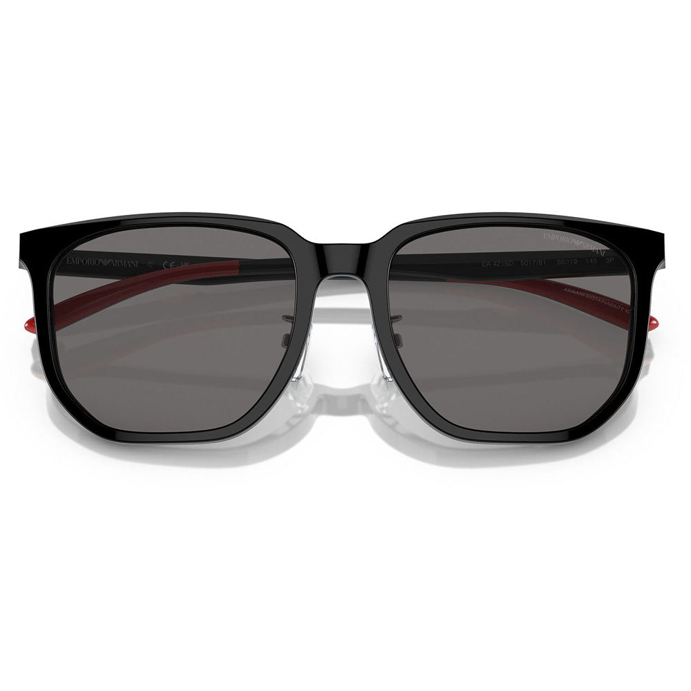 【正規品販売店】エンポリオアルマーニ サングラス 伊達 メガネ 眼鏡 EA4215D 501781 56 EMPORIO ARMANI セル スクエア メンズ アジアンデザインモデル 偏光