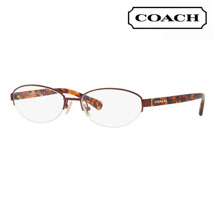 [Authorized Retailer] Non-prescription 1.55 lens replacement +0 yen Coach Glasses HC5081TD 9048 54 COACH Square Oval Half Rim Nylor Metal Asian Model Glasses Fashion Glasses for Women 