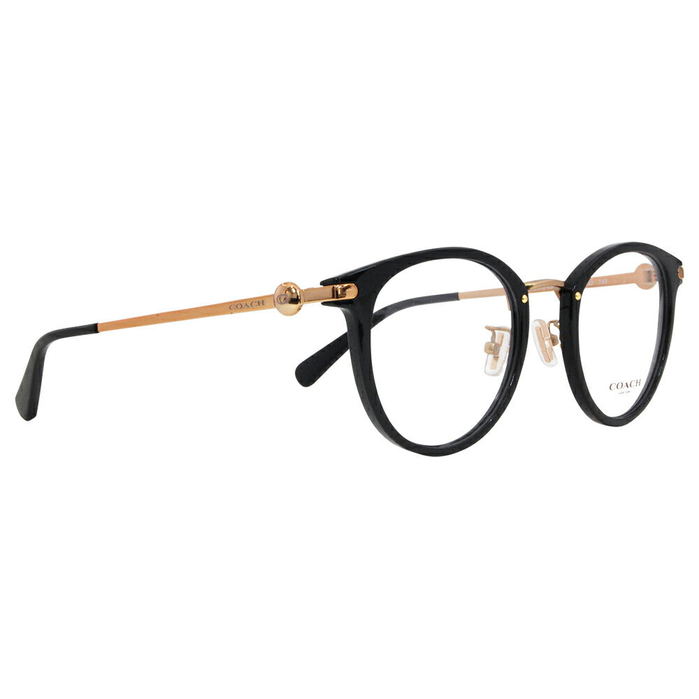【アウトレット】度なし1.55レンズ交換+0円 コーチ メガネ  HC5133D 5002 49 52 COACH ボストン ラウンド クラシック メタル コンビネーション アジアンモデル レディース