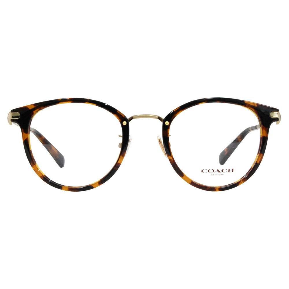 [Authorized Retailer] Non-prescription 1.55 lens replacement +0 yen Coach Glasses HC5133D 5120 49 52 COACH Boston Round Classic Metal Combination Asian Model Ladies 