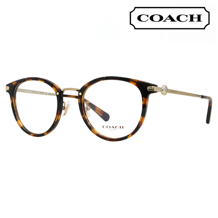 [Authorized Retailer] Non-prescription 1.55 lens replacement +0 yen Coach Glasses HC5133D 5120 49 52 COACH Boston Round Classic Metal Combination Asian Model Ladies 