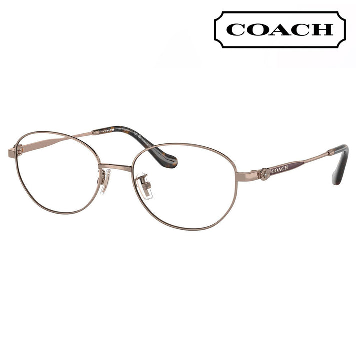 【正規品販売店】度なし1.55レンズ交換+0円 コーチ メガネ  HC5153TD 9331 53 COACH オーバル ラウンド メタル チタン アジアンモデル レディース