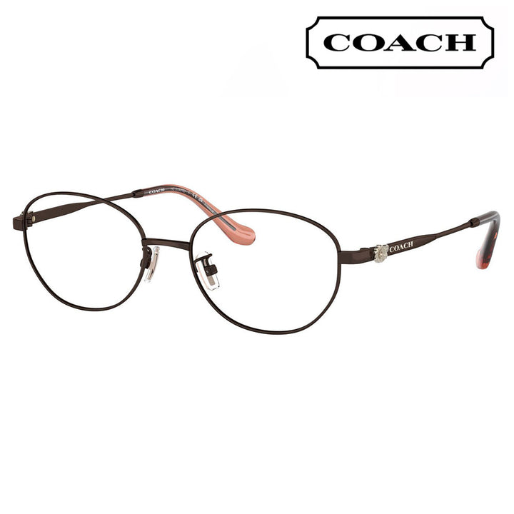 【正規品販売店】度なし1.55レンズ交換+0円 コーチ メガネ  HC5153TD 9422 53 COACH オーバル ラウンド メタル チタン アジアンモデル レディース