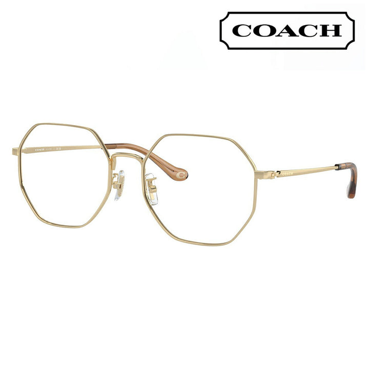 【正規品販売店】度なし1.55レンズ交換+0円 コーチ メガネ  HC5174D 9005 56 COACH イレギュラー メタル アジアンデザイン レディース 眼鏡 伊達メガネ