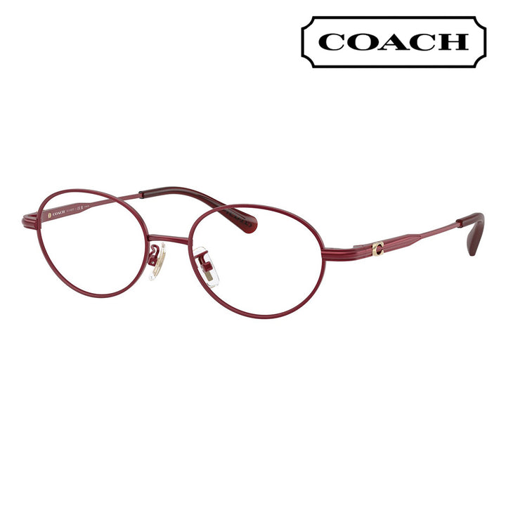 【正規品販売店】度なし1.55レンズ交換+0円 コーチ メガネ  HC5189TD 9048 50 COACH オーバル メタル チタン アジアンモデル レディース