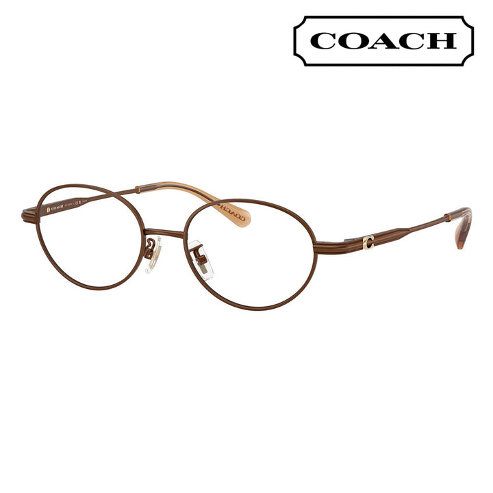 【正規品販売店】度なし1.55レンズ交換+0円 コーチ メガネ  HC5189TD 9410 50 COACH オーバル メタル チタン アジアンモデル レディース