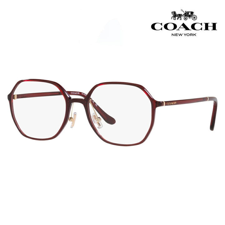 Non-prescription 1.55 lens replacement +0 yen Coach eyeglass frames HC6204D 5721 56 COACH Round Octagon Cell Asian model Ladies Fashionable 