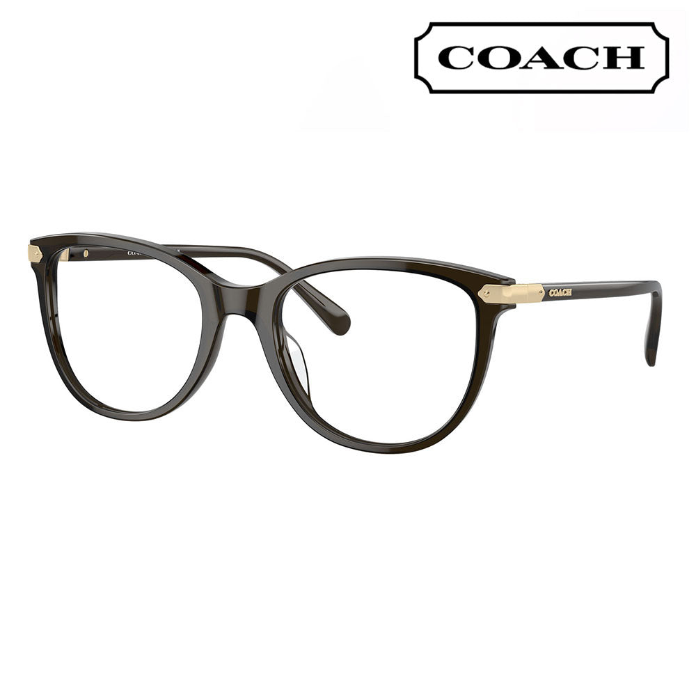 [Authorized Retailer] Non-prescription 1.55 lens replacement +0 yen Coach Glasses HC6220F 5400 56 COACH Square Cell Low Bridge Fit Women's Glasses Fashion Glasses 