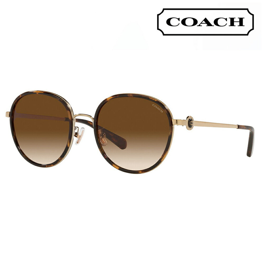 [Authorized Retailer] Coach Sunglasses HC7129 512074 54 COACH Round Metal Ladies Fashionable 