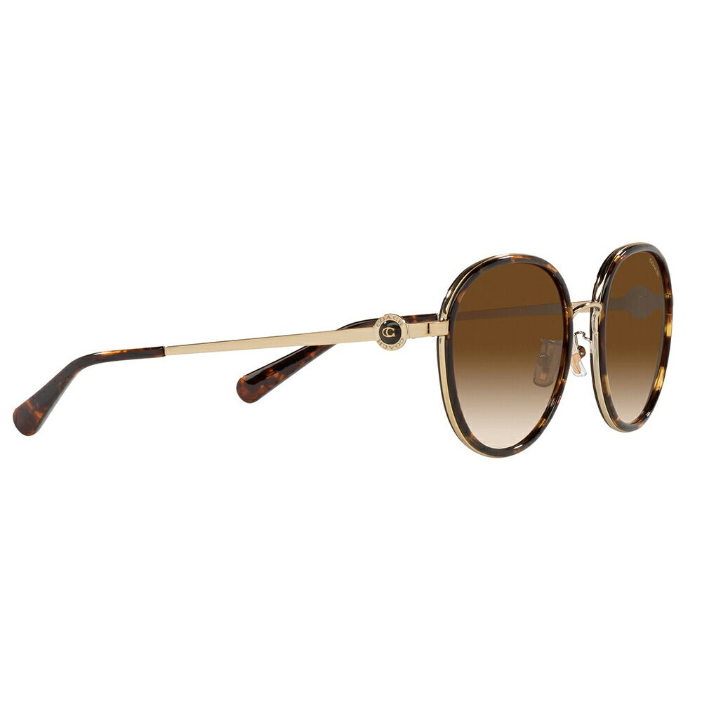 [Authorized Retailer] Coach Sunglasses HC7129 512074 54 COACH Round Metal Ladies Fashionable 