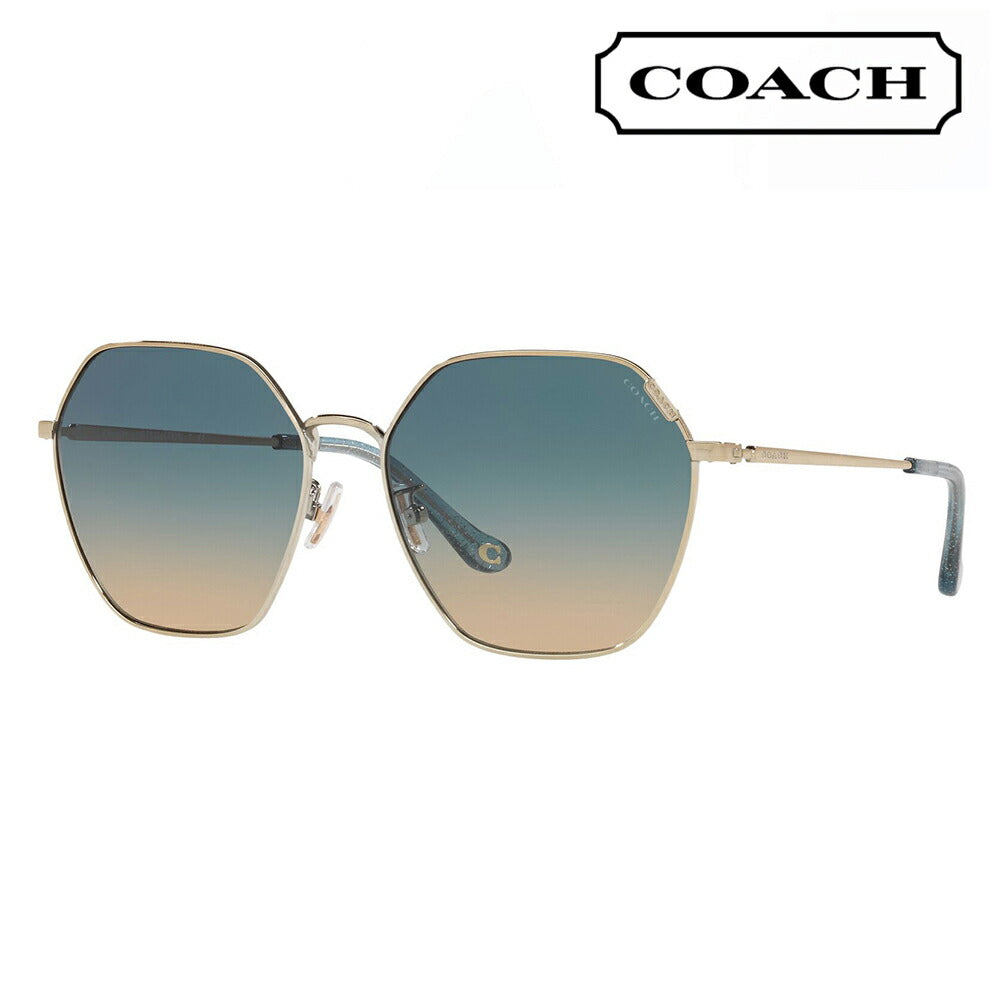 [Authorized Retailer] Coach Sunglasses HC7132 900579 58 COACH Round Octagon Metal Ladies Fashionable 