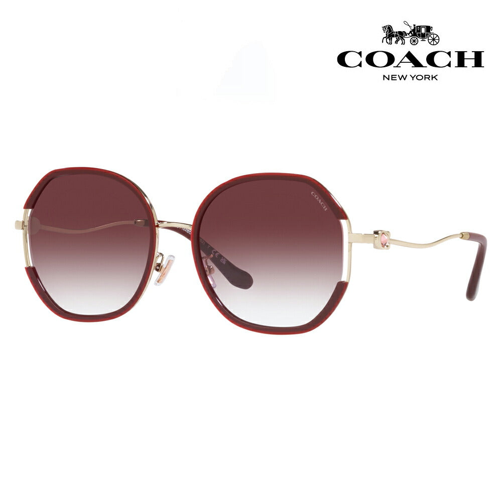 [Authorized Retailer] Coach Sunglasses HC7144BD 94158H 59 COACH Round Crown Panto Boston Metal Cell Ladies Fashionable 