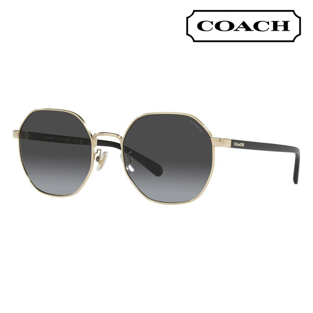 【正規品販売店】コーチ 伊達 メガネ 眼鏡 サングラス HC7147 90058G 56 COACH 多角形 メタル レディース