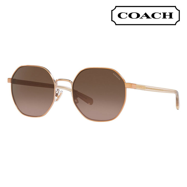 【正規品販売店】コーチ 伊達 メガネ 眼鏡 サングラス HC7147 93315M 56 COACH 多角形 メタル レディース