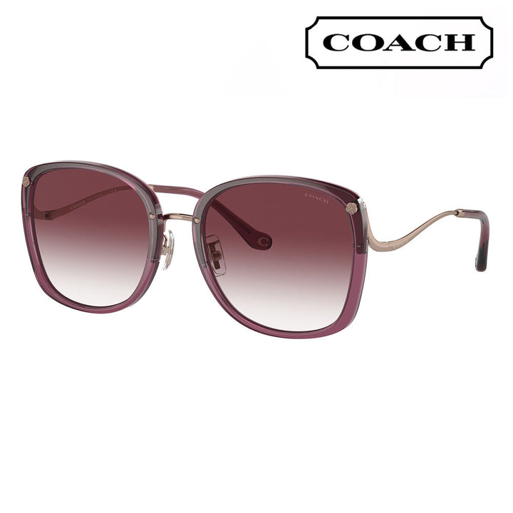 【オススメ価格】コーチ 伊達 メガネ 眼鏡 サングラス HC7157D 58013P 58 COACH スクエア セル レディース おしゃれ UVカット アジアンモデル