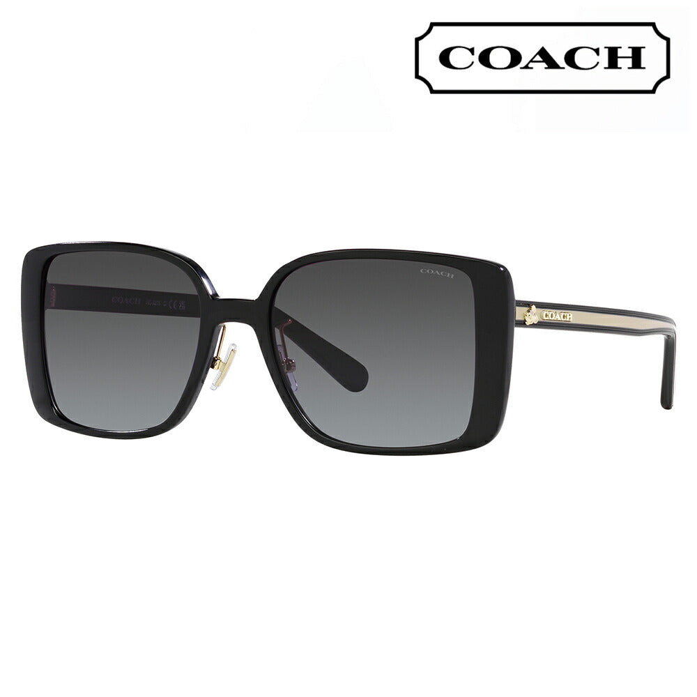 [Recommended Price] Coach Sunglasses HC8375 50028G 56 COACH Square Cell Women's Disney MADE IN ITALY 