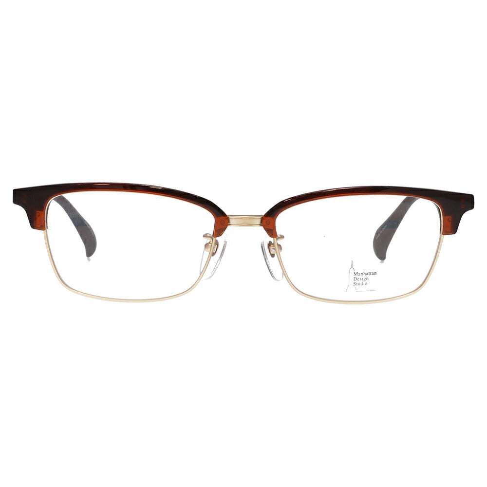 [Authorized Retailer] Non-prescription 1.55 lens replacement +0 yen Manhattan Design Studio Eyeglasses Frame MDS-523 1 58 Manhattan Design Studio Large size Large size King size Large Wide Men's Titanium Brow Wellington Fashion Glasses Eyeglasses