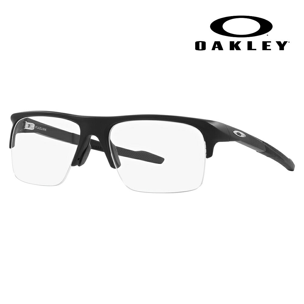 【正規品販売店】度なし1.55レンズ交換+0円 オークリー メガネ フレーム OX8061 01 56 OAKLEY  PLAZLINK プラズリンク スクエア ナイロール ハーフリム スポーツ 伊達メガネ 眼鏡