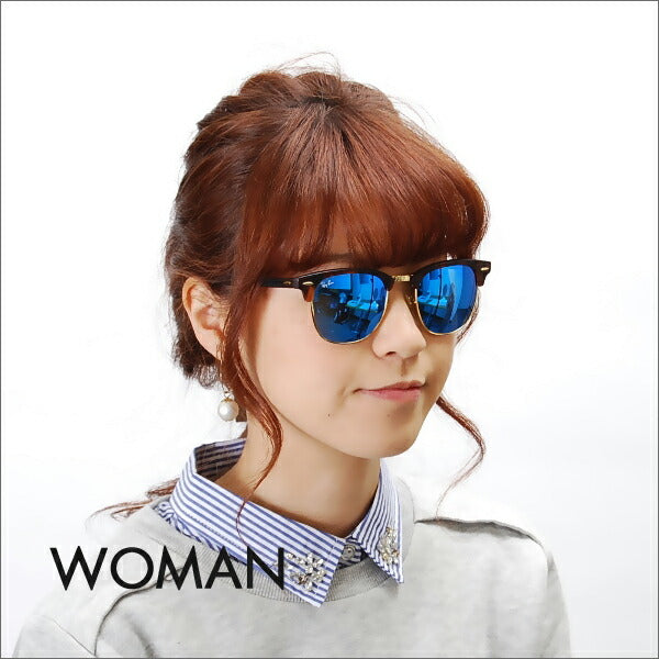 【オsusume価格】reiban kurabumasuta sangurasu RB3016 114517 51 Ray-Ban reyban 纯正 renzu対応 CLUBMASTER ブロータイプ