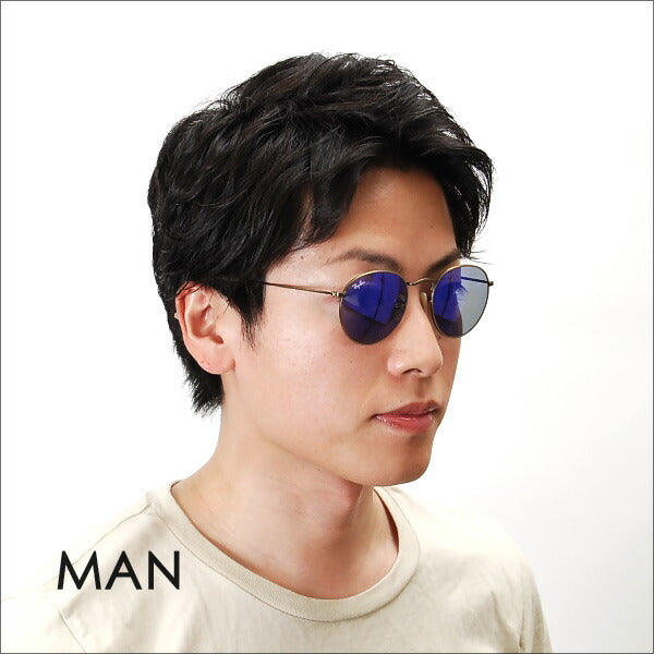 【オsusume価格】reiban サngurasu RB3447 167/68 50 Ray-Ban reyban 纯正renzu対応 伊达メガネ 眼镜 ROUND METAL ラウンドメタル