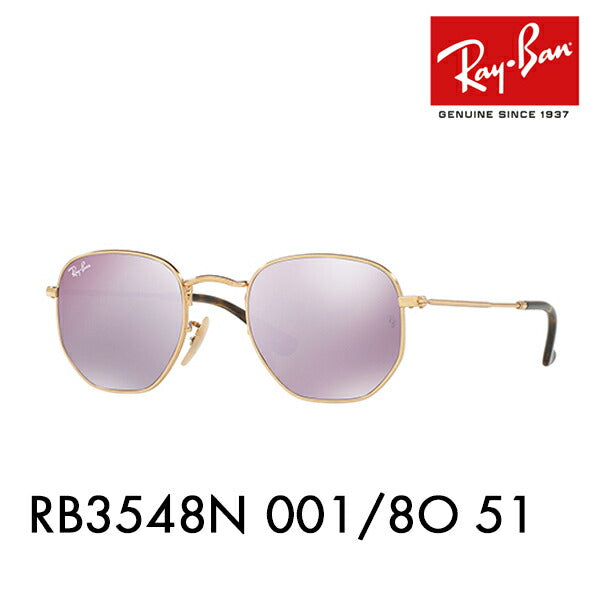 [Recommended Price] Ray-Ban Sunglasses RB3548N 001/8O 51 Ray-Ban HEXAGONAL FLATLENS Round Lenses 