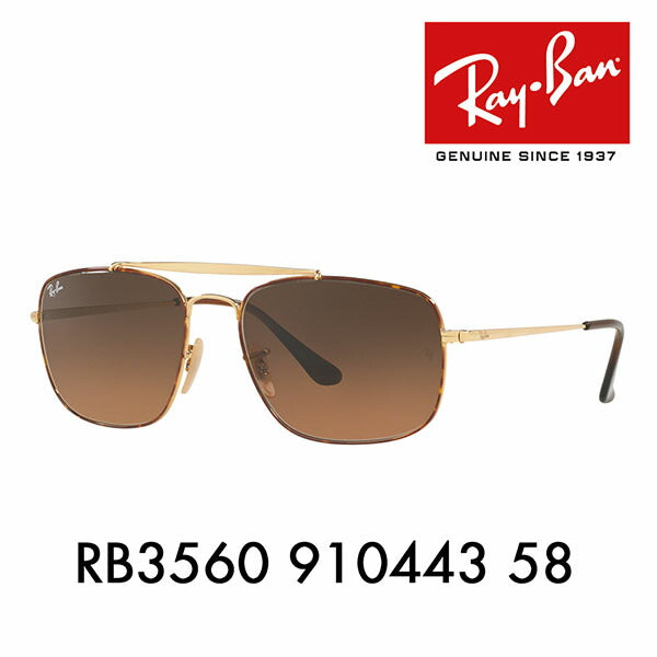 [Recommended Price] Ray-Ban Sunglasses RB3560 910443 58 Ray-Ban Ray-Ban Genuine Lenses Compatible Colonel Two-Bridge Colonel Icon COLONEL ICONS Fashion Glasses Eyeglasses 