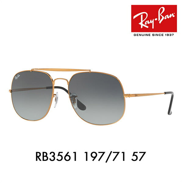 [Recommended Price] Ray-Ban Sunglasses RB3561 197/71 57 Ray-Ban Compatible with Ray-Ban Genuine Lenses THE GENERAL ICONS AVIATOR 