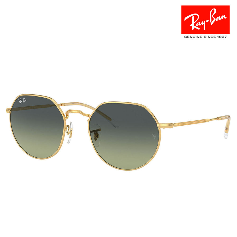 [Authorized Retailer] Ray-Ban Sunglasses RB3565 001/BH 51 53 55 Ray-Ban Compatible with Ray-Ban Genuine Lenses JACK Round Hexagonal Fashion Glasses Eyeglasses 