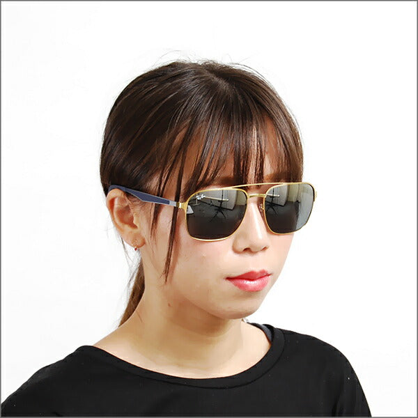 [Recommended Price] Ray-Ban Sunglasses RB3570 001/88 58 Ray-Ban Compatible with Ray-Ban Genuine Lenses Square Rubber ACTIVE LIFESTYLE Mirror 