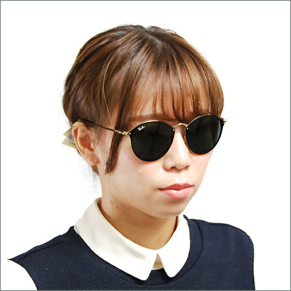 【オススメ価格】レイバン サングラス ブレイズ RB3574N 001/71 59 Ray-Ban ラウンド フラットレンズ BLAZE ROUND HIGHSTREET 伊達メガネ 眼鏡