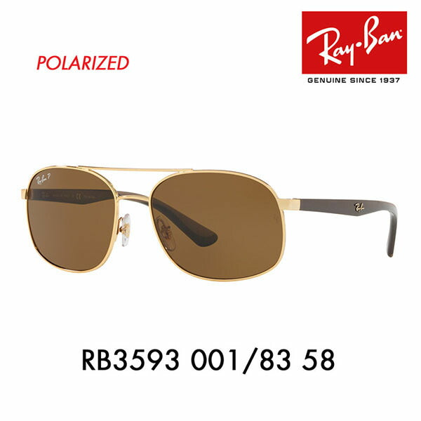 【オススメ価格】レイバン サングラス RB3593 001/83 58 Ray-Ban レイバン純正レンズ対応 スクエア ダブルブリッジ 偏光 ACTIVE LIFESTYLE 伊達メガネ 眼鏡