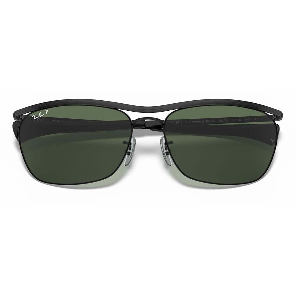 【正規品販売店】レイバン サングラス RB3619 002/58 60 Ray-Ban OLYMPIAN オリンピアン II デラックス メタル スクエア ダブルブリッジ 偏光レンズ ポラロイズド 伊達メガネ 眼鏡