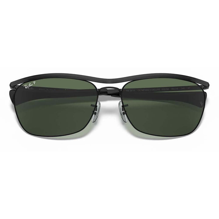 【正規品販売店】レイバン サングラス RB3619 002/58 60 Ray-Ban OLYMPIAN オリンピアン II デラックス メタル スクエア ダブルブリッジ 偏光レンズ ポラロイズド 伊達メガネ 眼鏡