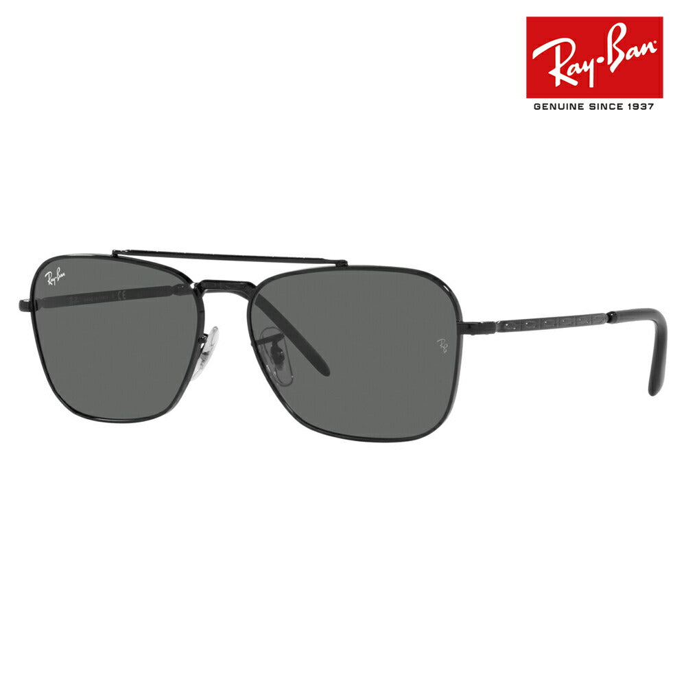 [Authorized Retailer] Ray-Ban Sunglasses RB3636 002/B1 55 58 Ray-Ban Compatible with Ray-Ban Genuine Lenses Double Bridge Square NEW CARAVAN Glass Lenses Fashion Glasses Eyeglasses 