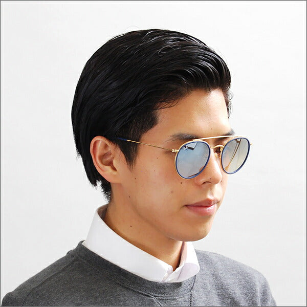 [Recommended Price] Ray-Ban Sunglasses RB3647N 001/9U 51 Ray-Ban ICONS Round Metal Double Bridge Flat Lens Mirror 