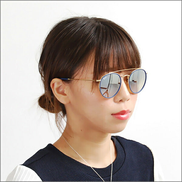 [Recommended Price] Ray-Ban Sunglasses RB3647N 001/9U 51 Ray-Ban ICONS Round Metal Double Bridge Flat Lens Mirror 